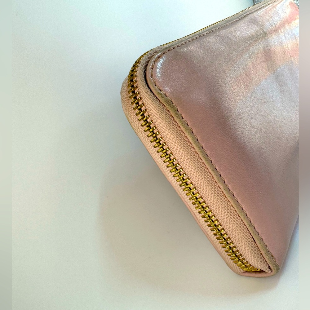 Chloé Continental Wallet Light Blush Pink Bow Zip Around Wallet Gold Hardware - Picture 4 of 16
